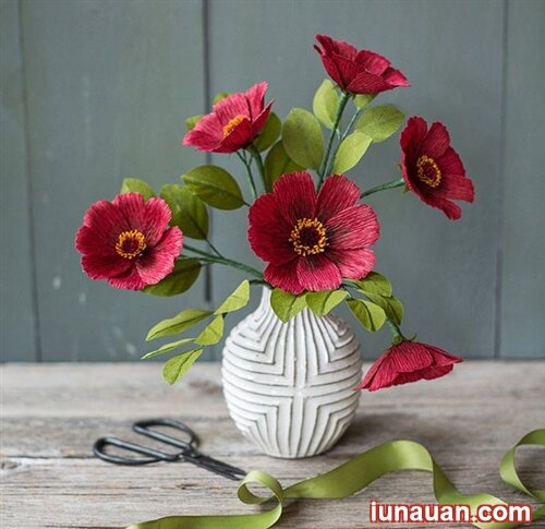 Ảnh minh họa 2 - Tự làm bình hoa giấy cục vạn thọ siêu đẹp, siêu xinh trang trí cho căn phòng nhỏ !