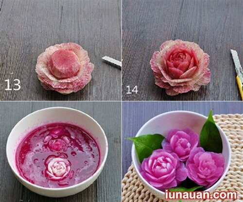 Ảnh minh họa 6 - Khéo tay tỉa củ cải thành bông hoa hồng siêu xinh !