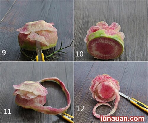 Ảnh minh họa 5 - Khéo tay tỉa củ cải thành bông hoa hồng siêu xinh !