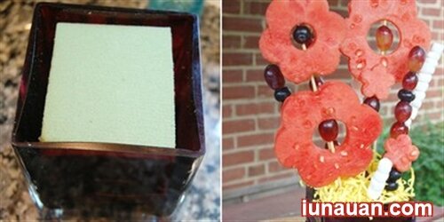 Ảnh minh họa 5 - Hướng dẫn cách cắt tỉa dưa hấu thành bình hoa siêu đẹp mắt, dễ thương !