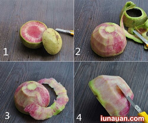 Ảnh minh họa 3 - Khéo tay tỉa củ cải thành bông hoa hồng siêu xinh !