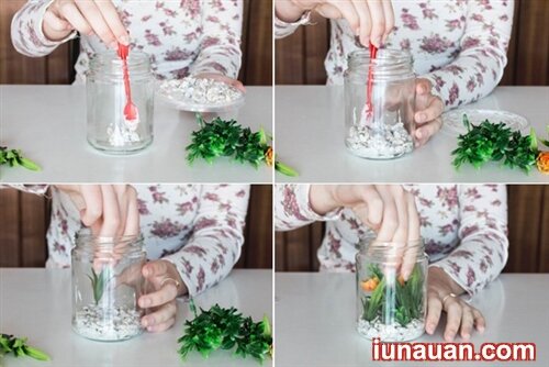 Ảnh minh họa 4 - Tái chế lọ thủy tinh thành lọ hoa độc và lạ !